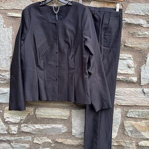 Poleci Pleated Women's Jacket Pants Suit Set